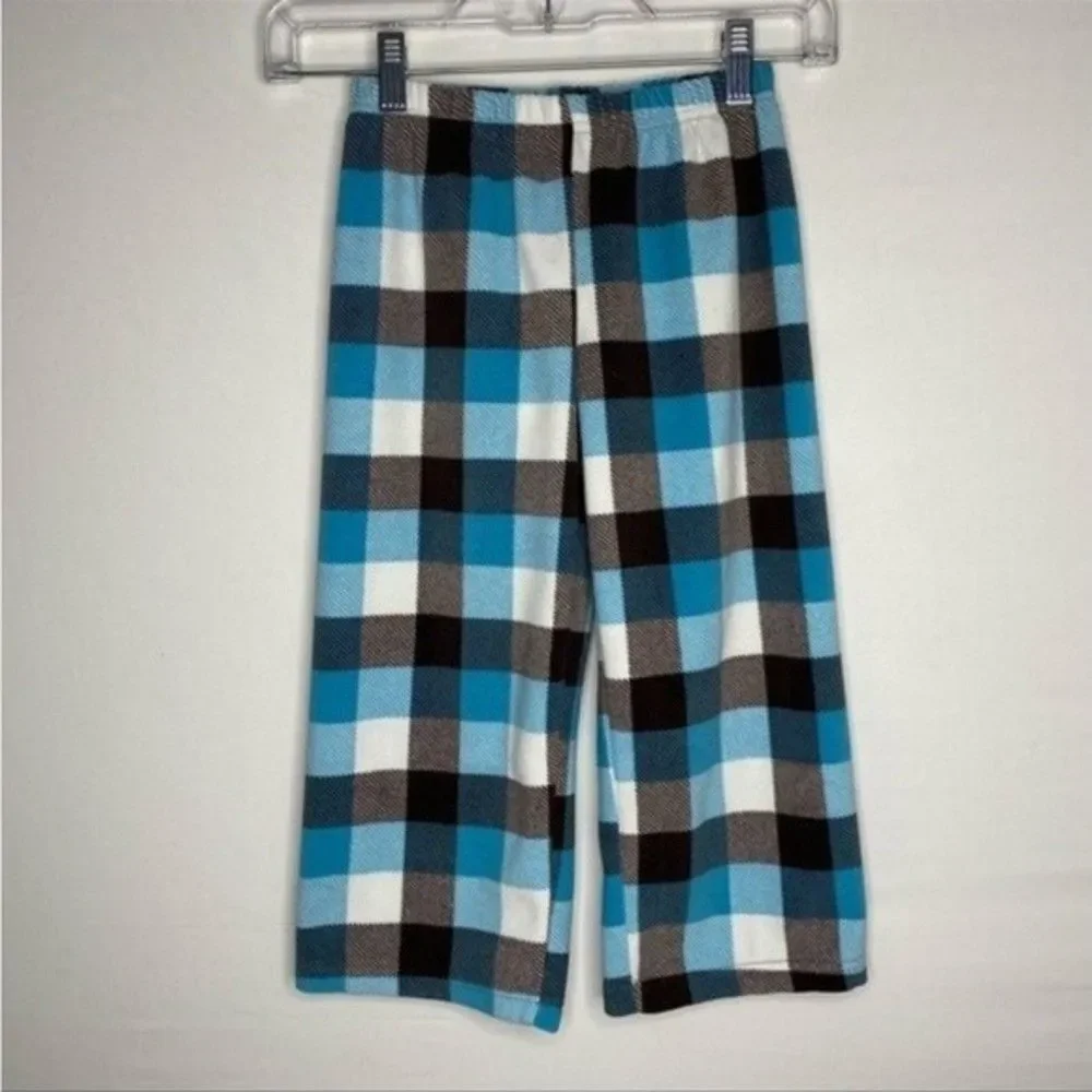 5/$15 Carter’s Blue Gray White Plaid Fleece Pajama Pants 5T